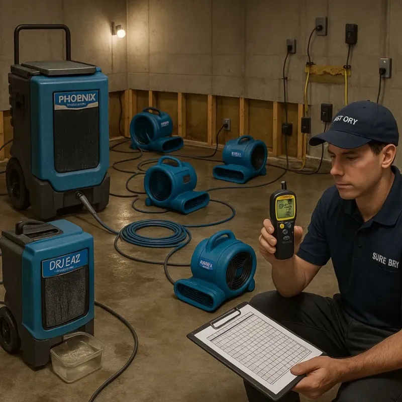 Structural Drying and Dehumidification process in Tiltonsville, OH